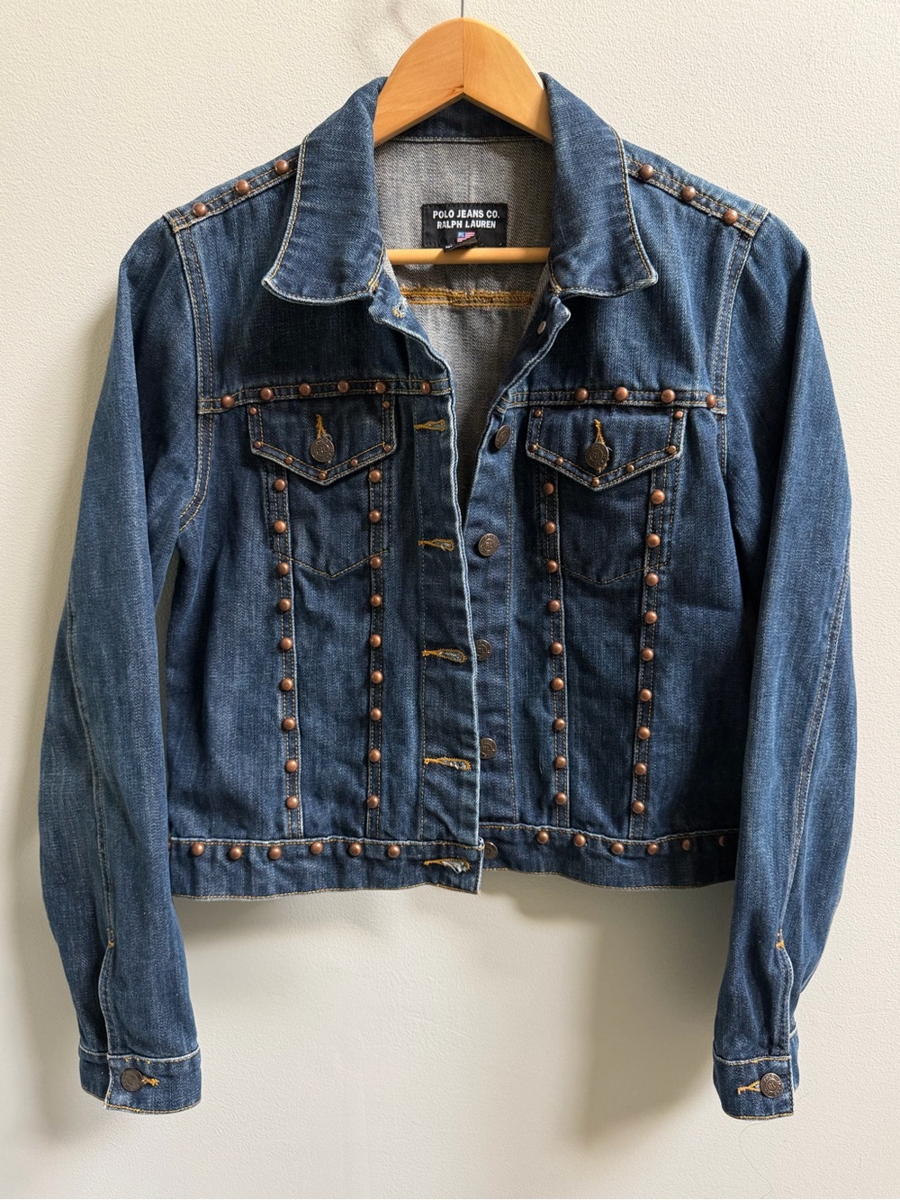 Vintage Y2K Ralph Lauren Studded Denim Trucker Jacket Poloâ Jeans Co. Western